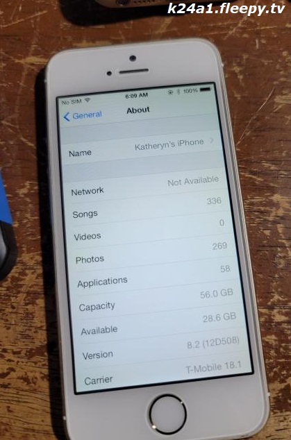 iPhone 5S running 8.2