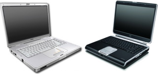 Left: Compaq Presario R4000. Right: HP Pavilion zv6000. Left: Compaq Presario R4000. Right: HP Pavilion zv6000.